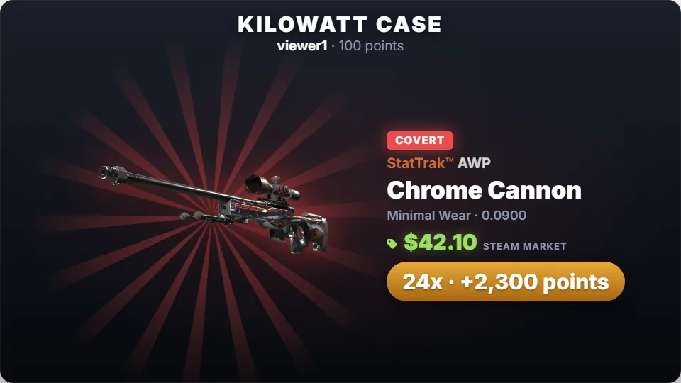 Weapon case opening chat game